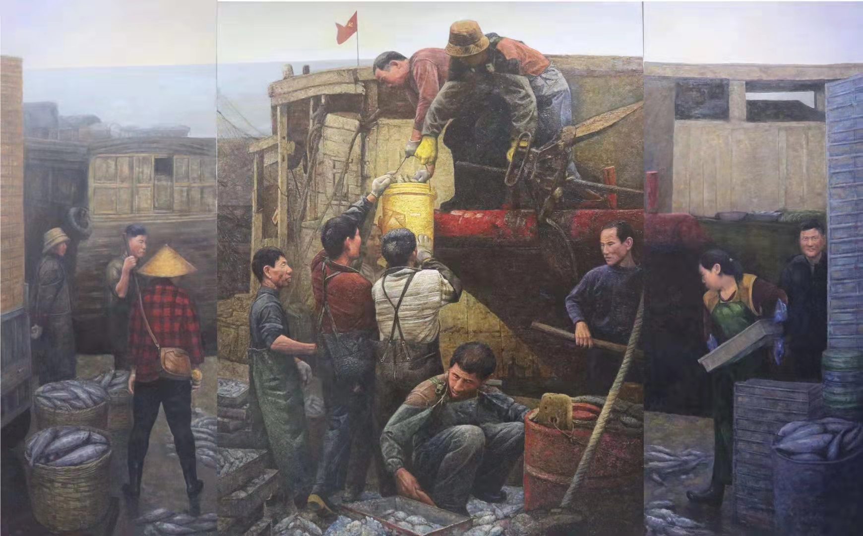 【党史学习教育】广工邹继科油画《百年旗帜·红船精神》获"红船颂